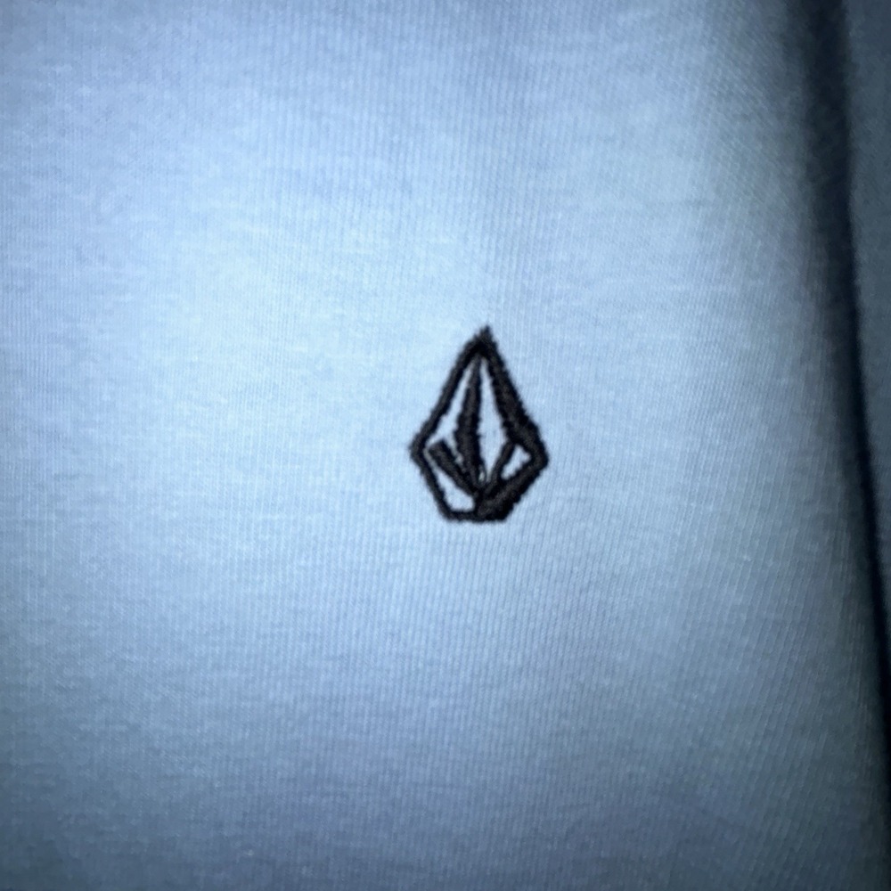 Volcom Men's Blue Solid Polo Shirt L Regular Short Sleeve Cotton/Poly Logo - Picture 3 of 7